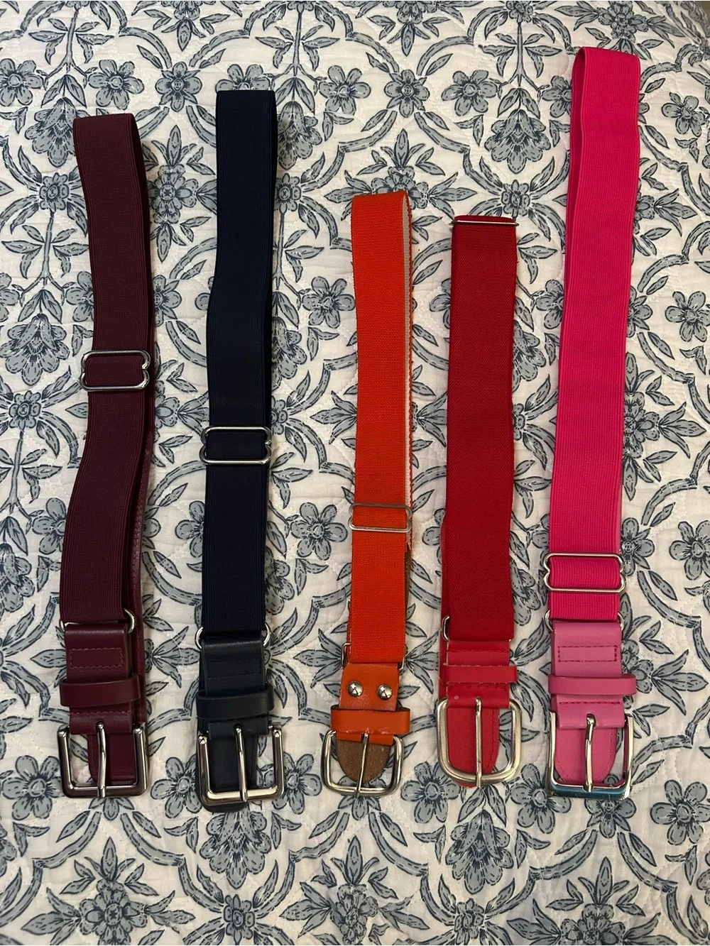Kids Softball/Baseball Belts - Pink, Red, Orange, Navy, Burgundy
